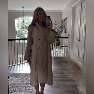 Gorgeous Tan Topshop Long Buttoned Trench Coat